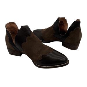 Seychelles Brown Two-Toned Reservoir Pointed Toe Ankle Boots Size 8 1/2 Women’s